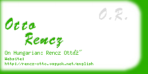 otto rencz business card